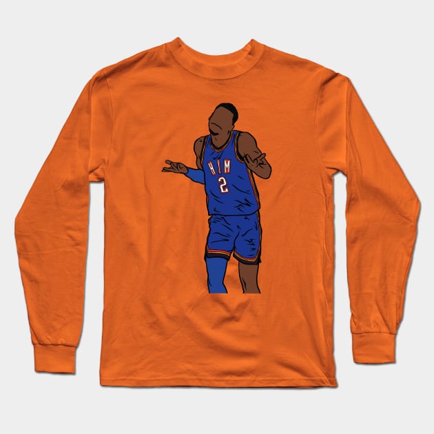 Shai Gilgeous-Alexander Shrug Long Sleeve T-Shirt by rattraptees